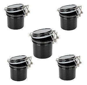 5 Pote P/ Conservação De Cola P/ Alongamento De Cílios Preto