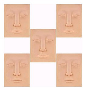 5 Peles Rosto Sintético 3d Treino De  Micropigmentação