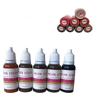 4 Pigmento Micropigmentação Fio Fio Sobrancelha Helen Color