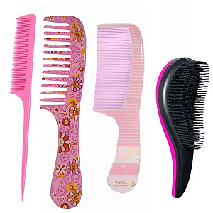 3 Pentes Cabelo Divisor Antifrizz Penteado 1 Escova Criança
