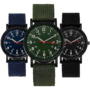 Kit 3 Relógios Militar Clássico