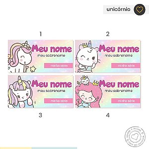 ETIQUETA ESCOLAR  Unicórnio