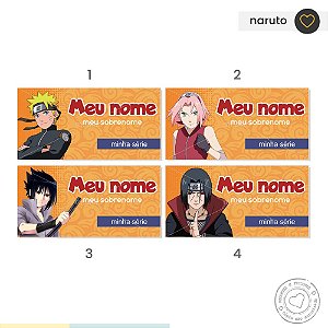 ETIQUETA ESCOLAR  Naruto
