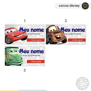 ETIQUETA ESCOLAR  Carros
