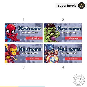 ETIQUETA ESCOLAR  Super Heróis