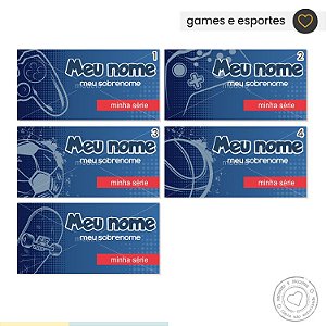 Etiqueta Escolar Games  Elo7 Produtos Especiais