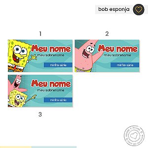 ETIQUETA ESCOLAR Bob esponja