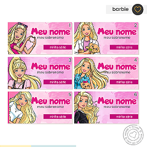 ETIQUETA ESCOLAR Barbie