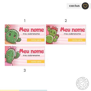 ETIQUETA ESCOLAR  Cactus