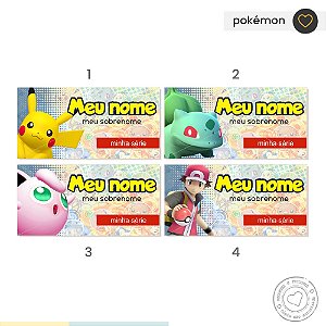 ETIQUETA ESCOLAR  Pokémon