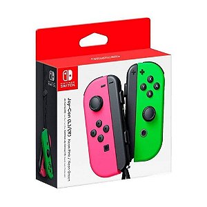 Controle Joy Con Rosa e Verde Neon Nintendo Switch Novo