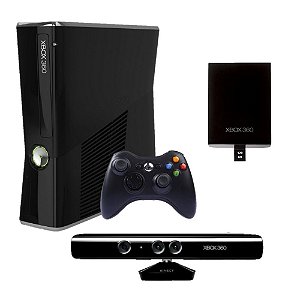 Xbox 360 Slim 120GB 1 Controle e Kinect Seminovo