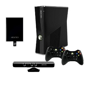 Xbox 360 Slim 320GB 2 Controles e Kinect Seminovo