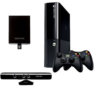 Xbox 360 Super Slim 250GB 2 Controles e Kinect Seminovo