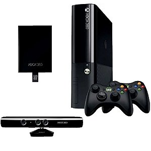 Xbox 360 Super Slim 320GB 2 Controles e Kinect Seminovo