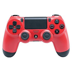 Controle PS4 Sem Fio Vermelho e Preto Sony Dualshock Usado