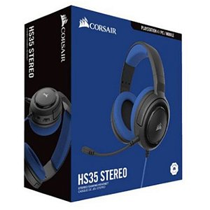 Headset Stereo HS35 Azul Corsair Novo
