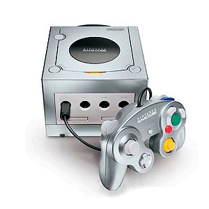 Nintendo GameCube Prata 2 Controles Usado