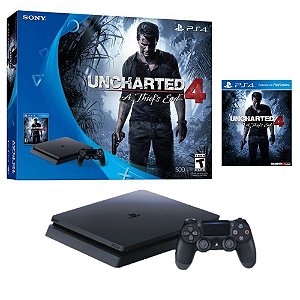 Console Playstation 4 Slim 500GB Uncharted 4 A Thief's End Usado
