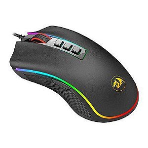 Mouse Gamer Cobra Preto RGB Redragon Novo