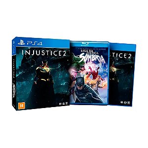 Jogo Injustice 2 PS4 + Filme Liga da Justiça Sombria Usado
