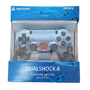 Controle PS4 Azul God of War Sem Fio Primeira Linha Novo