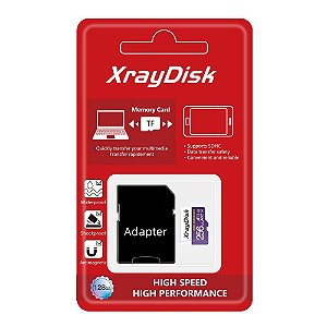 Cartão de Memória e Adaptador 256 GB Xraydisk Novo