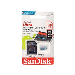 Cartão de Memória 128 GB Micro SD Ultra SanDisk Novo