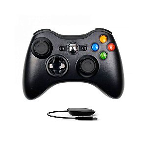 Controle Xbox 360 Sem Fio Com Adaptador Receiver Novo