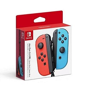 Controle Joy Con Vermelho e Azul Neon Nintendo Switch Com Caixa Usado