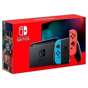 Nintendo Switch V2 256GB Destr Azul e Vermelho Com Caixa Seminovo NS XKW50028733701