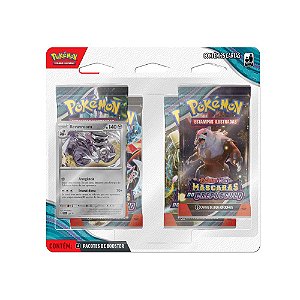 Blister Quadruplo Pokemon Revavroom Escarlate e Violeta 6 Mascaras de Crepusculo Novo