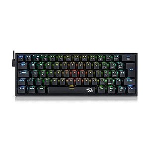 Teclado Mecânico Gamer Fizz Pro RGB Preto Switch Azul Novo