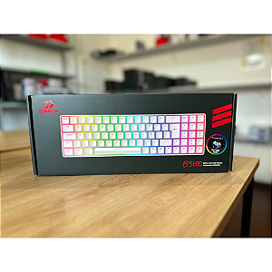 Teclado Mecânico Gamer Branco Ashe RGB Switch Marrom - K626-KB-W Redragon Novo