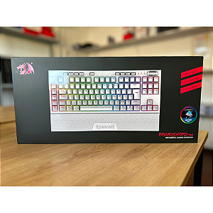 Teclado Óptico Mecânico Branco RGB Broadsword Pro Switch Azul Redragon Novo