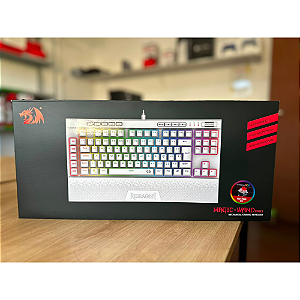 Teclado Óptico Gamer Branco Magic-Wand Pro RGB Switch Vermelho Redragon Novo