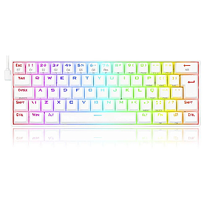 Teclado Mecânico Gamer Draconic Pro Branco Switch Marrom Redragon Novo