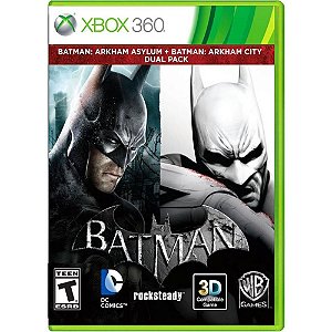 Jogo Batman Arkham Asylum+Batman Arkham City Xbox 360 Usado