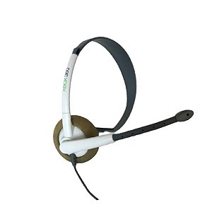 Headset Microsoft Básico Branco Sem Espuma do Microfone Xbox 360 Usado
