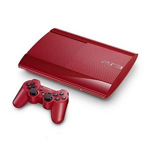 Console PS3 Super Slim Vermelho 500GB 1 Controle Usado