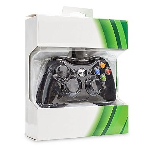 Controle Preto Com Fio Paralelo Xbox 360 Novo