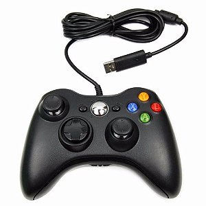 Controle Preto Com Fio Paralelo - Xbox 360 - USADO