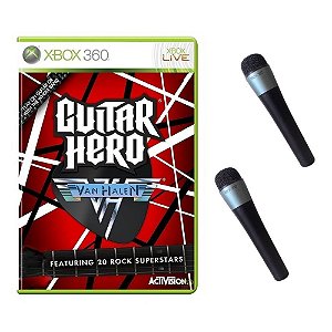 Jogo Guitar Hero Van Halen + 2 Micro. S/Fio Xbox 360 Usado