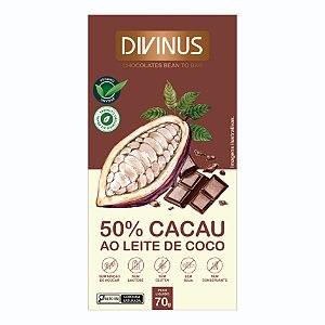 Chocolate 50% Cacau ao Leite de Coco