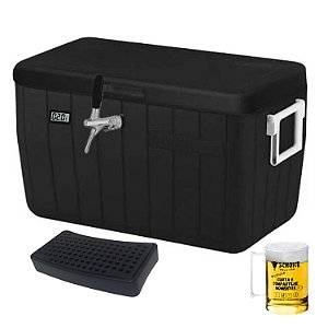 Chopeira Gelo 45l Coleman Preto - Serpentina Tripla + Torneira Italiana Chopp + Brinde