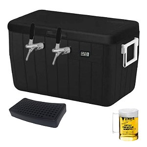 Chopeira Gelo 45l Coleman Preto Duas Vias- Serpentina Dupla + Torneira Italiana Chopp + Brinde