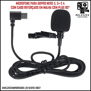 Microfone de Lapela Para GoPro 3 e 4