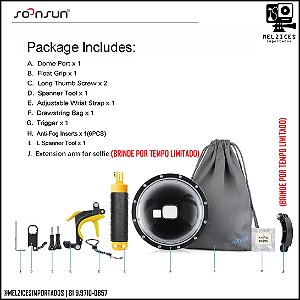 Dome SoonSun Para GoPro 2018, 5, 6 e 7 Black