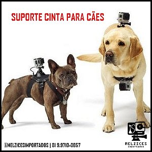 Suporte Cinta de Cães Peitoral / Dorso Para GoPro e Similares