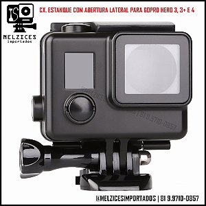 Caixa Estanque Aberta na Lateral Para GoPro 3, 3+ e 4